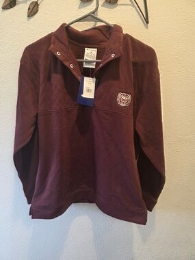 Champion Maroon Half-Snap Pullover with MT GRIZ Logo Unisex